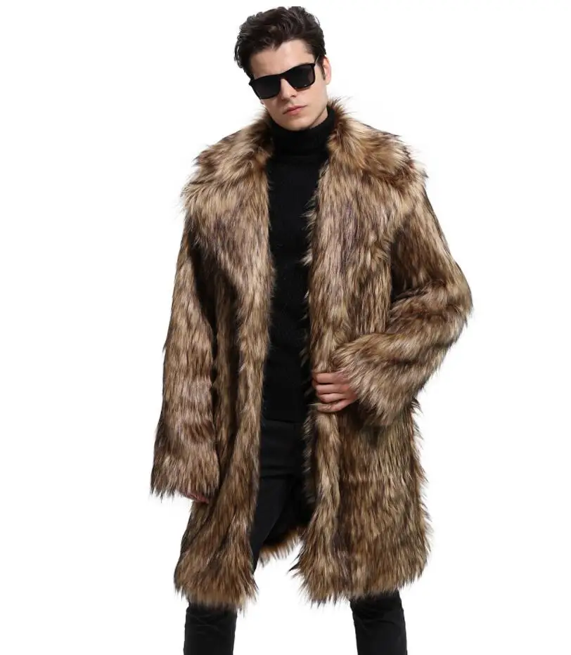 Осенняя куртка из искусственной норки Мужская зимняя утепленная теплая кожаная