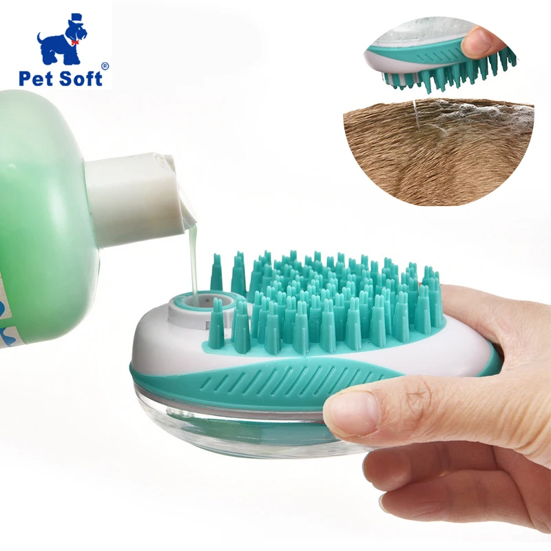 Мягкая щетка для ухода за собакой силиконовая Массажная купания домашних