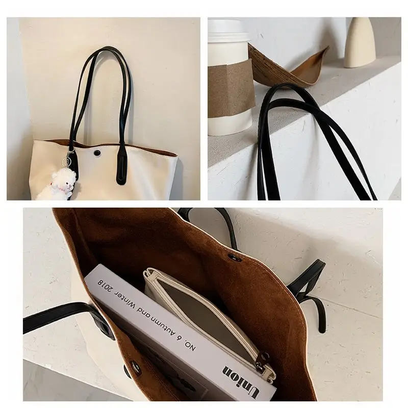 

Casual Tote Large Capacity Women's Shoulder Bag Designer Sheep Solid Color Big Shopper Bag Fashion Women Handbag 2020 Purses New
