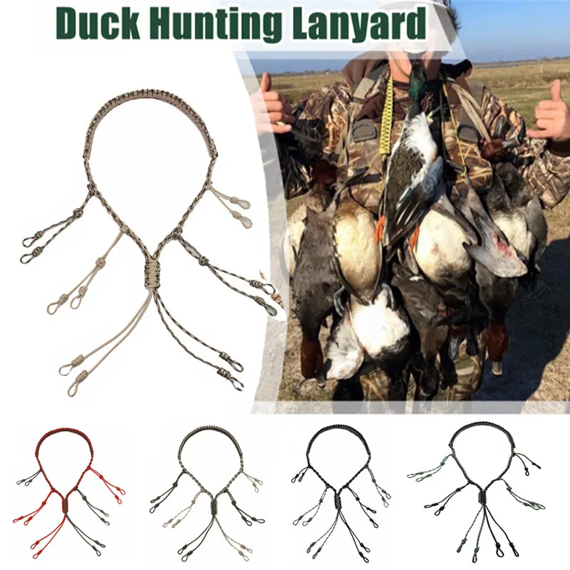 

Duck Call Lanyard Cord Hunter Game Whistle Lanyard Hunting Decoy Rope With 12 Adjustable Loops Wild Bird Whistle Sling Tool