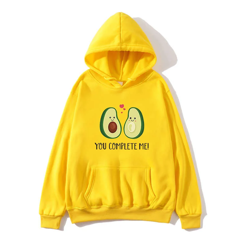 Cute cartoon avocado sweatshirt hoodie kawaii print top Fashion girl print hoodie Personality ladies sweatshirt hip hop apparel