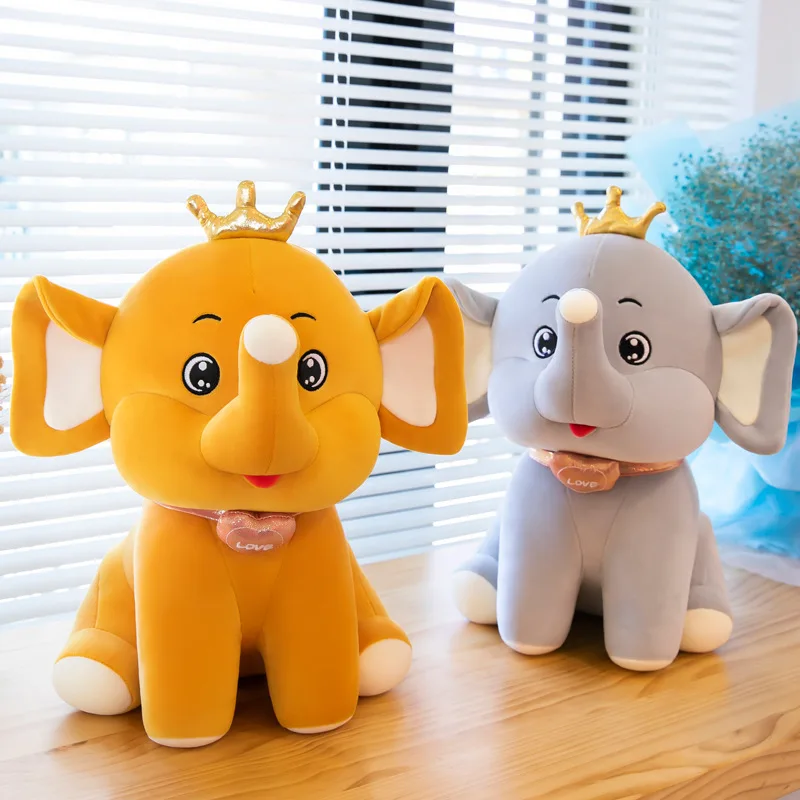 

Kawaii Simulation Crown Baby Elephant Plush Soft Stuffed Animals Toys Love Doll Sofa Decor Girl Birthday for Children Kids Gift
