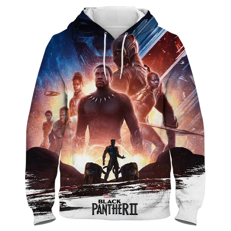 Толстовка с капюшоном для мужчин и женщин Модный свитшот 3D-принтом черной