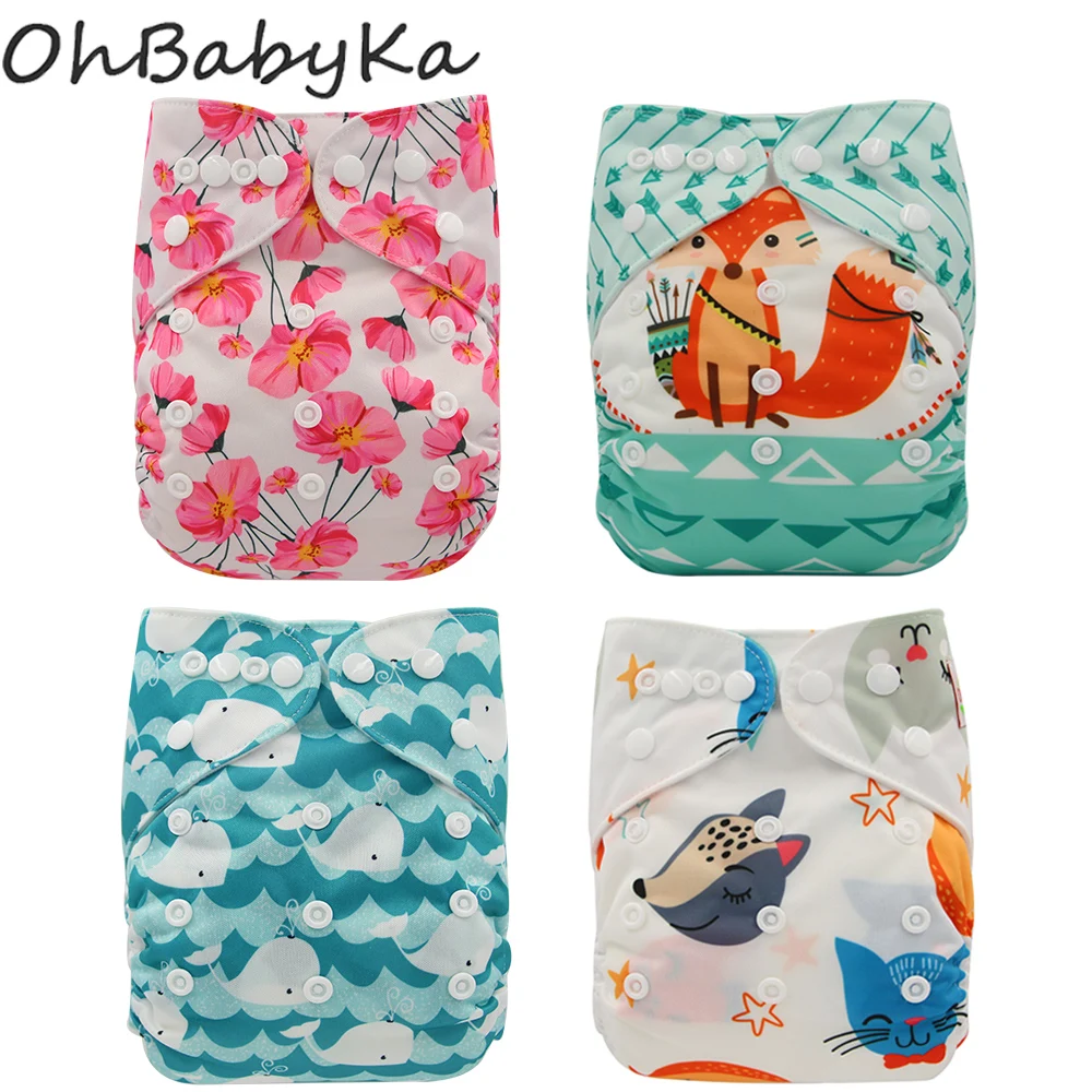 Ohbabyka Детские многоразовые подгузники, моющиеся карманные тканевые подгузники, размер, отрегулированные Детские унитазы, тренировочные штаны, детские подгузники