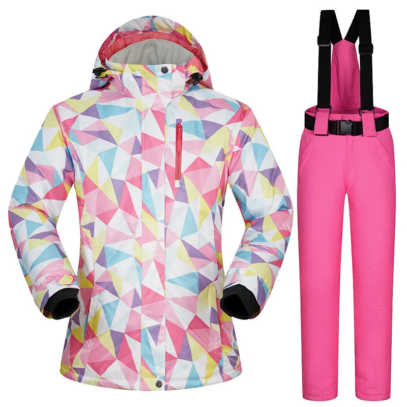 Лыжный костюм для женщин зимние теплые ветрозащитные водонепроницаемые куртки +
