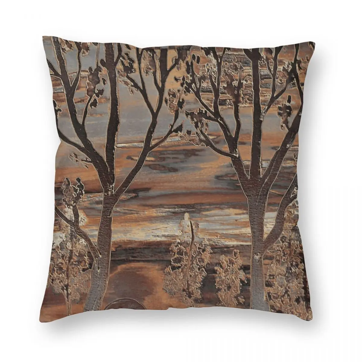 

Медный квадратный Чехол на подушку С закатом чехол из полиэстера и льна с бархатным узором на молнии декоративный Чехол на подушку