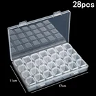 Органайзер для хранения с отдельными отделениями, 28 ячеек, прозрачные стразы для дизайна ногтей, инструменты для вышивки картин со стразами бусин