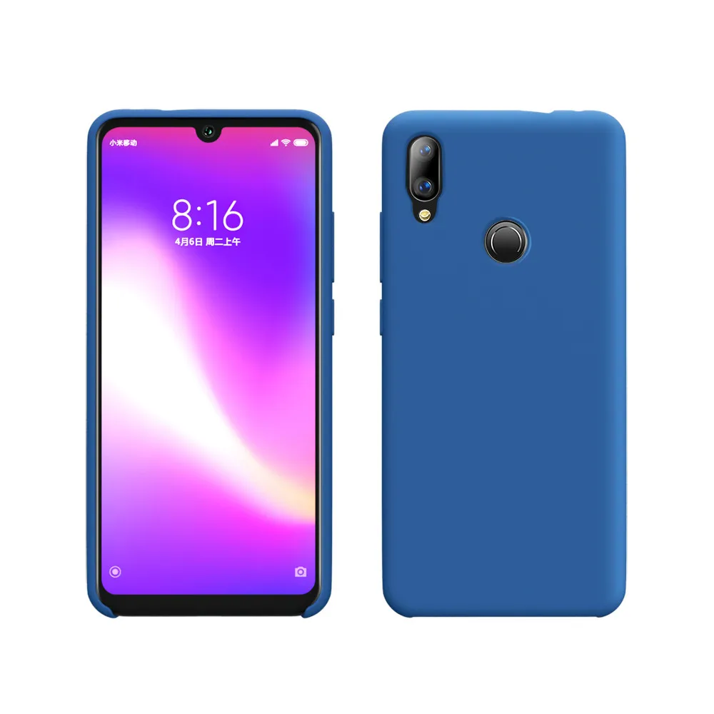 Синий Для Redmi Note 7 Чехол Мягкий Жидкий силиконовый защитный чехол для Xiaomi для Redmi Note 5 6 7 8 Pro K20 6A 7A чехол - Цвет: Синий