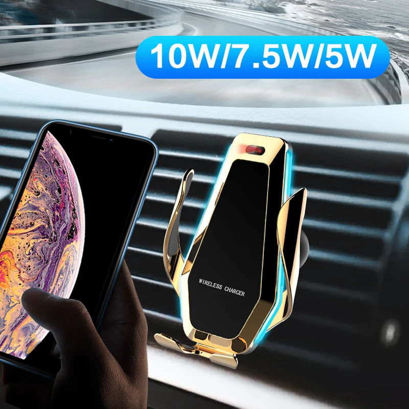 Qi Беспроводной автомобильный держатель для зарядного устройства умный ИК датчик