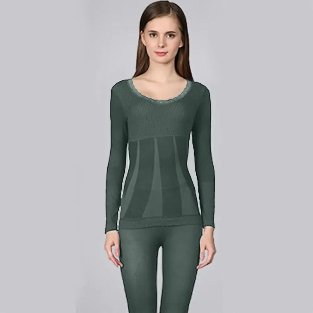 Новинка 2020 г. женское кружевное термобелье зимнее теплое бесшовное эластичное