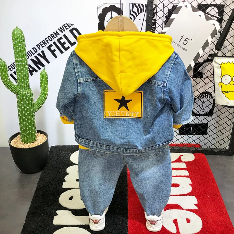 Спортивные костюмы для мальчиков модная детская одежда джинсовые куртки