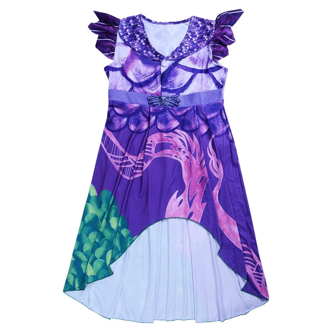 descendants kids halloween girls carnival party girls costumes girls cosplay costume descendants 3 purple dress cosplay costume free global shipping