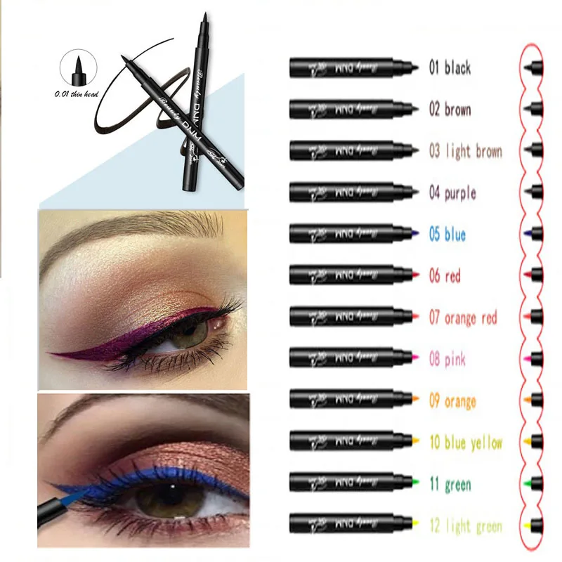 Специализированный макияж водостойкая неоновая цветная жидкая подводка для