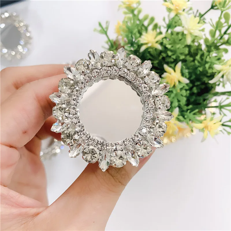 

Homemade Korean ins gorgeous rhinestone mirror gem holder universal adhesive mobile phone holder multifunctional support