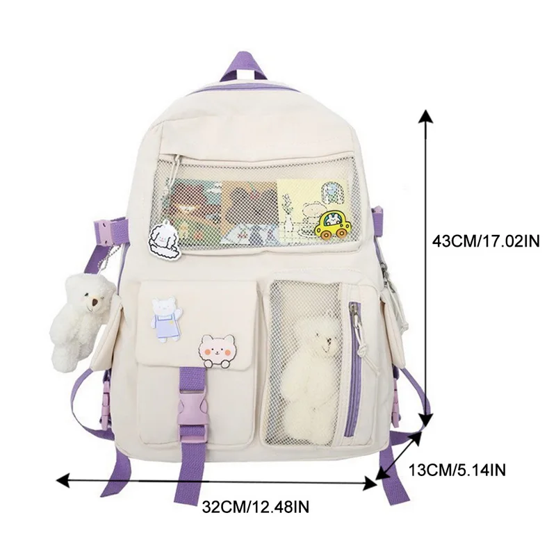 

Dropship Kawaii Nylon Women Backpack Fashion Waterproof Rucksack For Teen Girls School Bag Cute Student Bookbag Travel Mochila