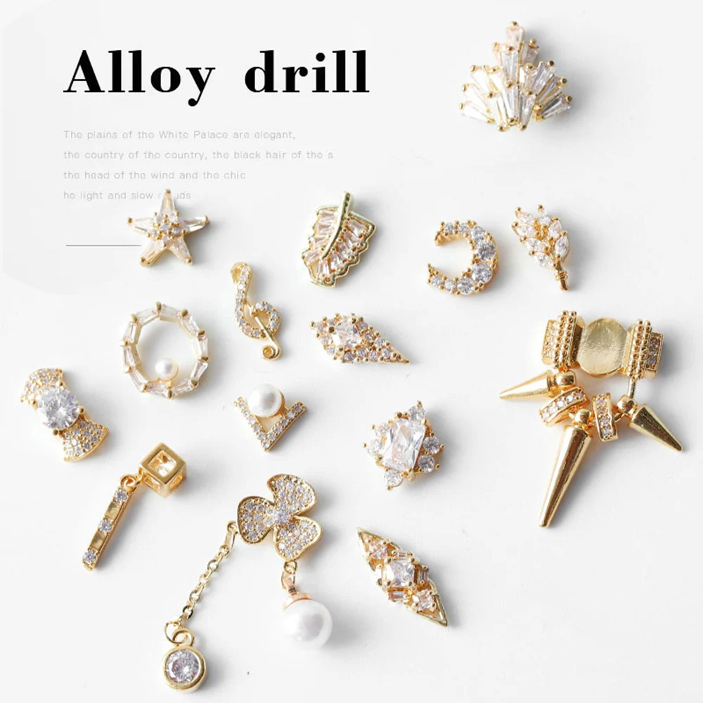 1 шт. сплав для ногтей с цирконием высококачественные металлические украшения из