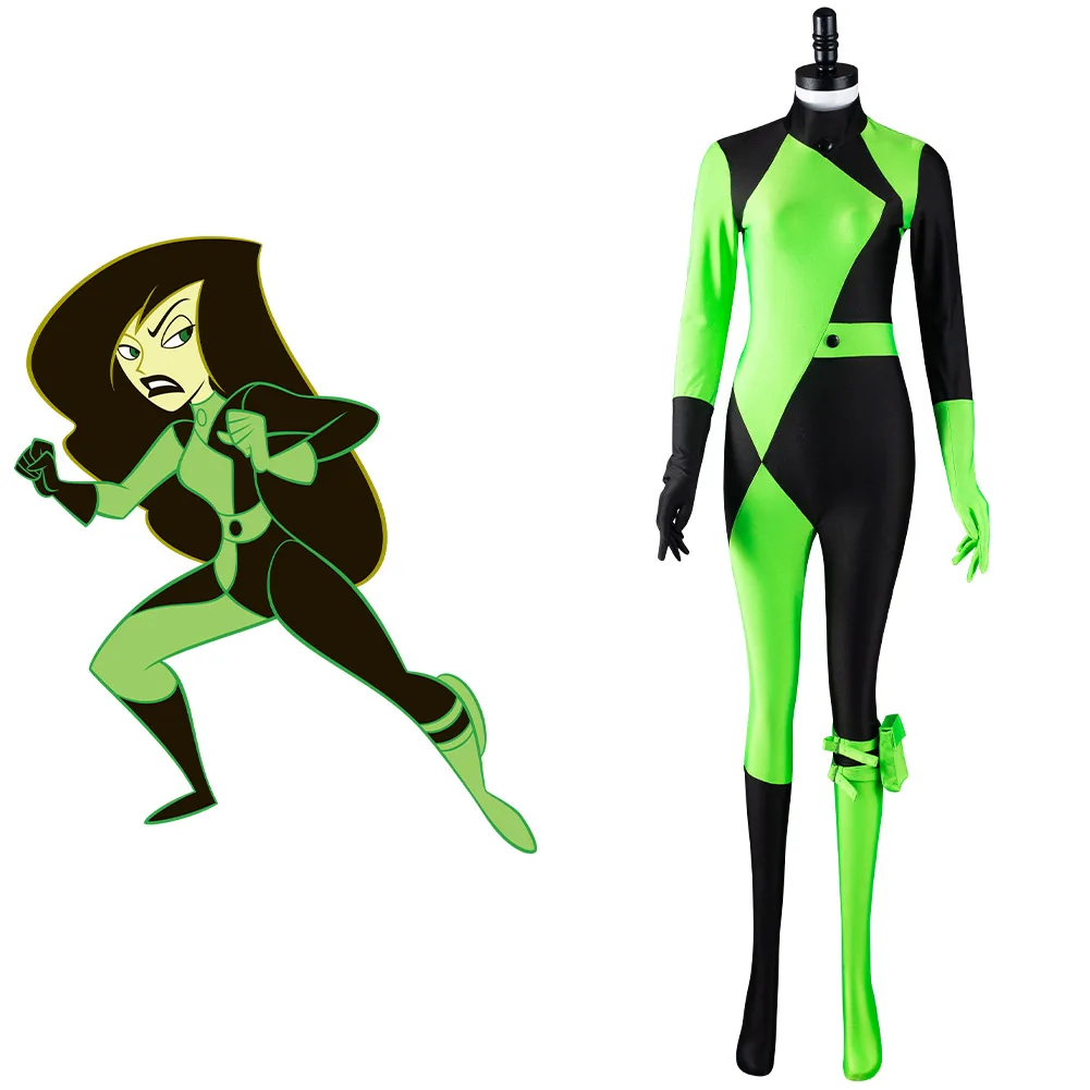

Костюм для косплея Ким возможным Shego, костюмы для Хэллоуина, карнавальный костюм