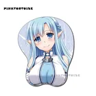 Коврик для мыши pinktorplum otaku Sachi, 3D нагрудный силиконовый коврик для мыши, коврик для мыши для ноутбука, ПК, меча, онлайн-арт, коврик для мыши, игровой коврик