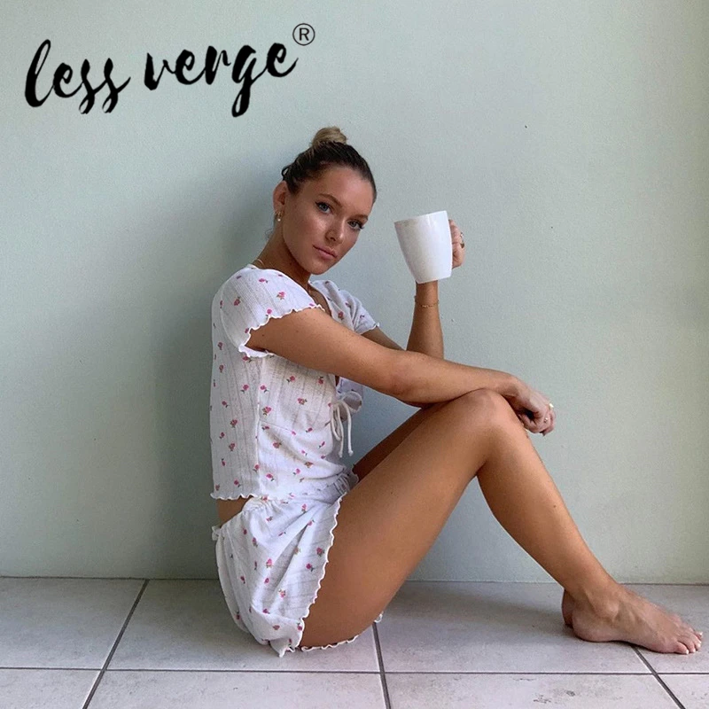 Женский винтажный комплект Lessverge из двух предметов футболка с V-образным вырезом