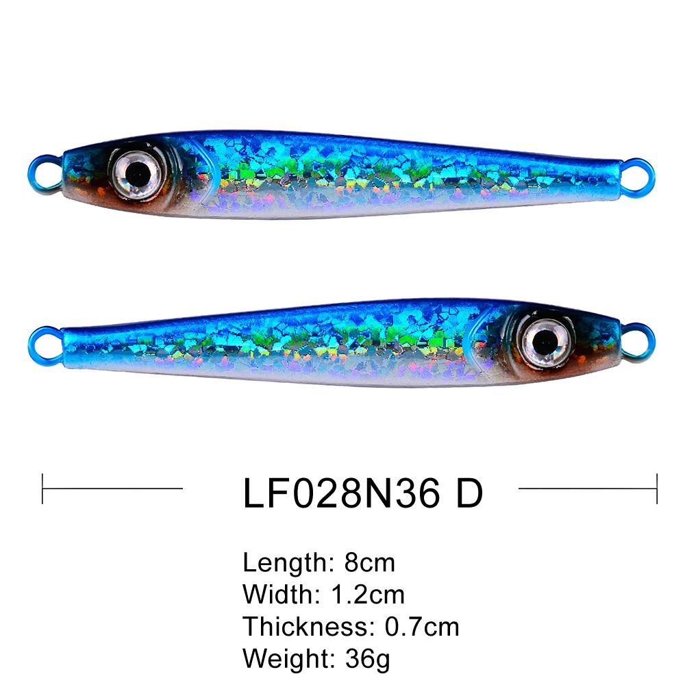 

4pcs Metal Fishing Bait Set 36g 8cm Lead Fish Jig Fishing Lure 4 Colors Artificial Hard Jigging Bait Without Hook LF028N36