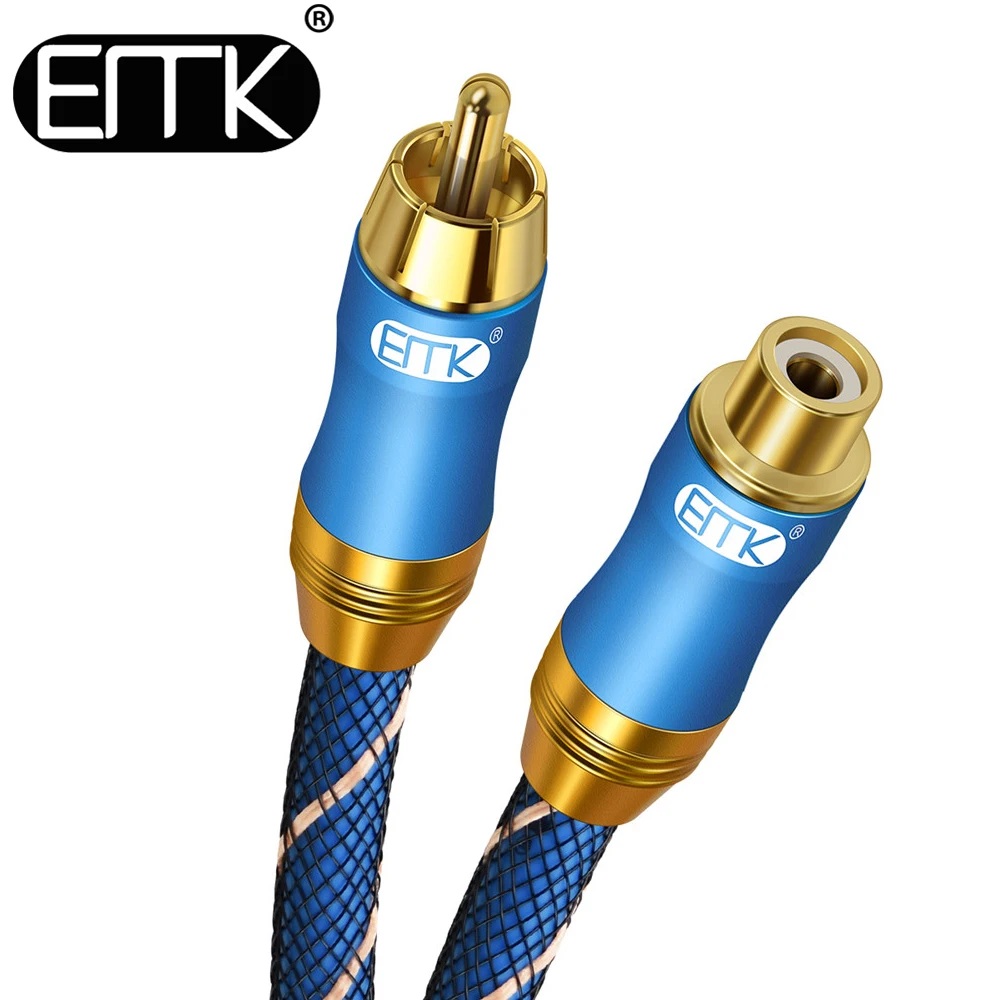 EMK RCA uzatma kablosu RCA erkek dişi kablo altın kaplama bakır kabuk ağır dijital koaksiyel ses kablosu Subwoofer kablo