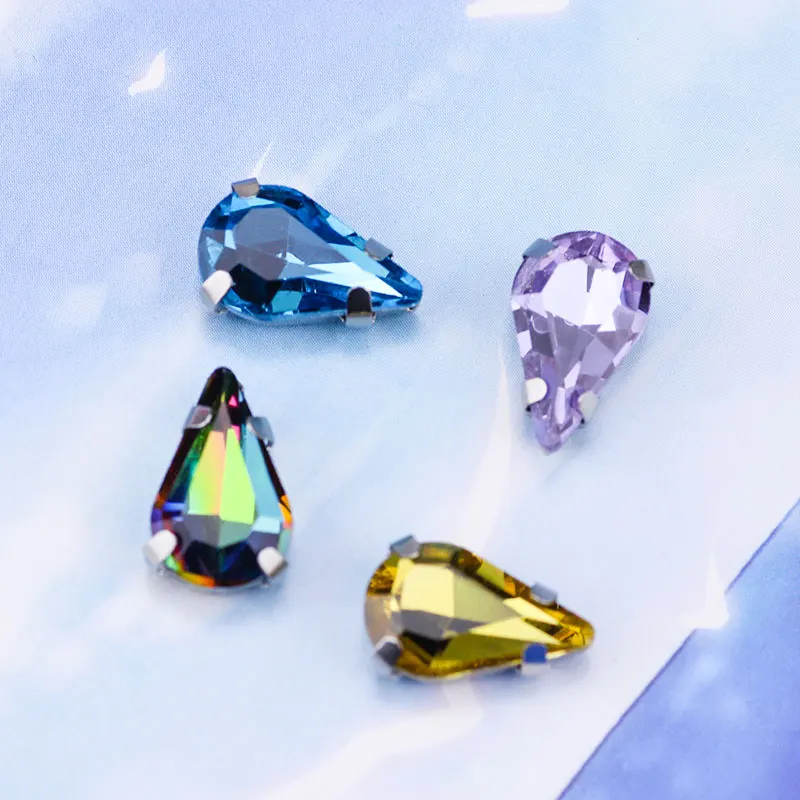 Новинка DIY Кристалл Капля воды ручная работа серебряный коготь бриллиант