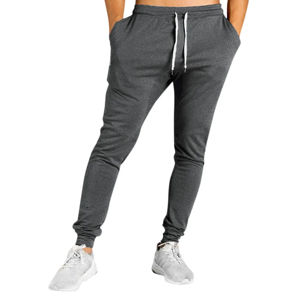 Men Fitness Patchwork Bodybuilding Pocket Skin Full Length sports trousers male pantalones hombre joggers Plus Size Cargo Pants |