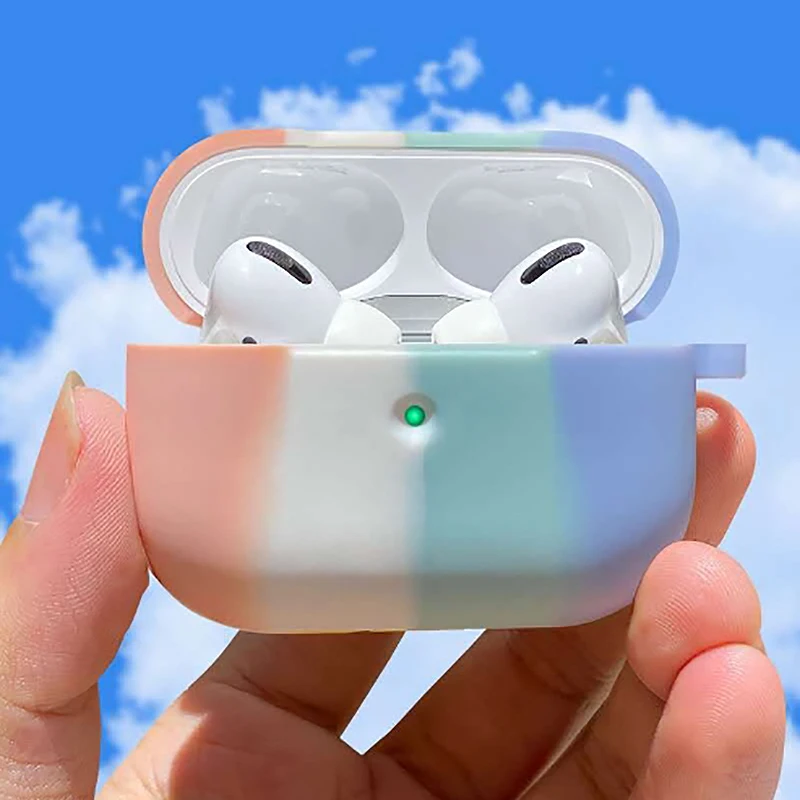 

Цветной яркий Чехол для AirPods Pro, мягкий силиконовый чехол карамельных цветов, Радужный чехол s, чехол для беспроводной Bluetooth-гарнитуры для ...