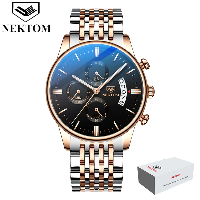 C1(with box) Дропшиппинг Relogio Masculino роскошные Брендовые Часы для мужчин бизнес хронограф часы мужские водонепроницаемые кварцевые наручные часы - Цвет: C1(with box)