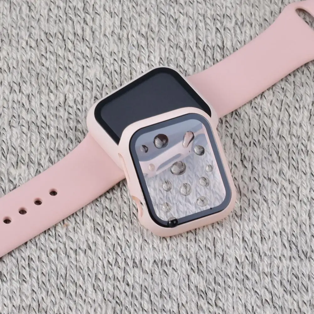 Чехол + закаленное стекло для Apple Watch 44 мм 40 Series 5 4 3 2 1 Защитная пленка экрана чехол