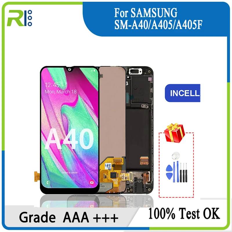 

Дисплей 5,6 дюйма для Samsung Galaxy A40 SM-A405FN/DS A405F/DS, ЖК-дисплей с сенсорным экраном, дигитайзер, монтаж для galaxy A40, дисплей