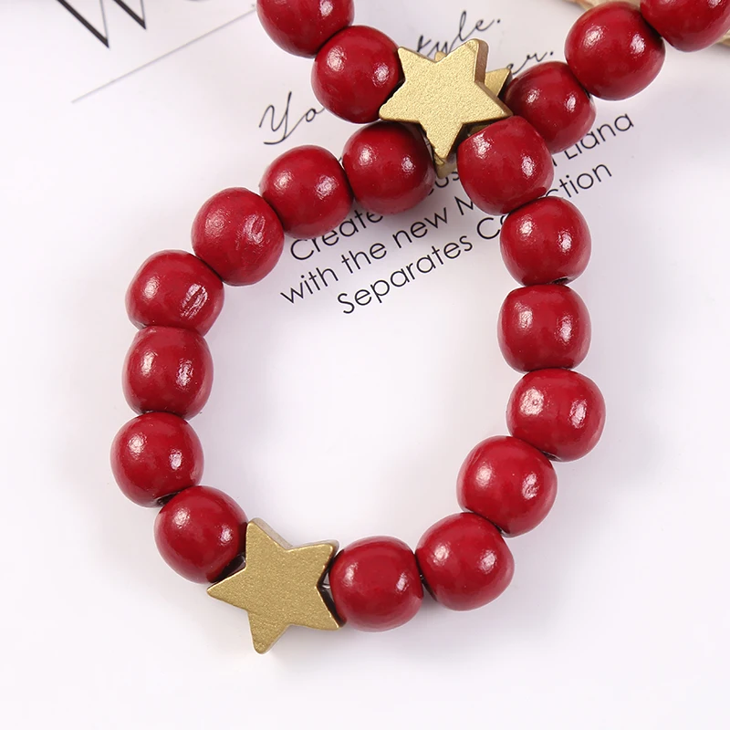 Новинка рождественские деревянные подвесные бусины круглые индивидуальные