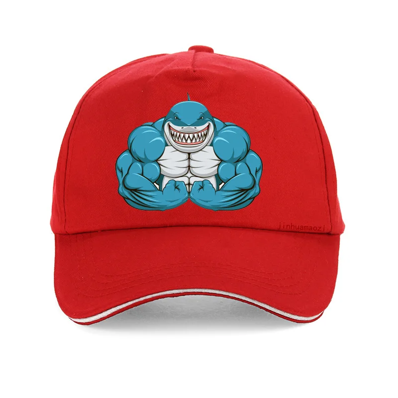 Кепка мужская для фитнеса брендовая бейсболка с акулами регулируемая в стиле