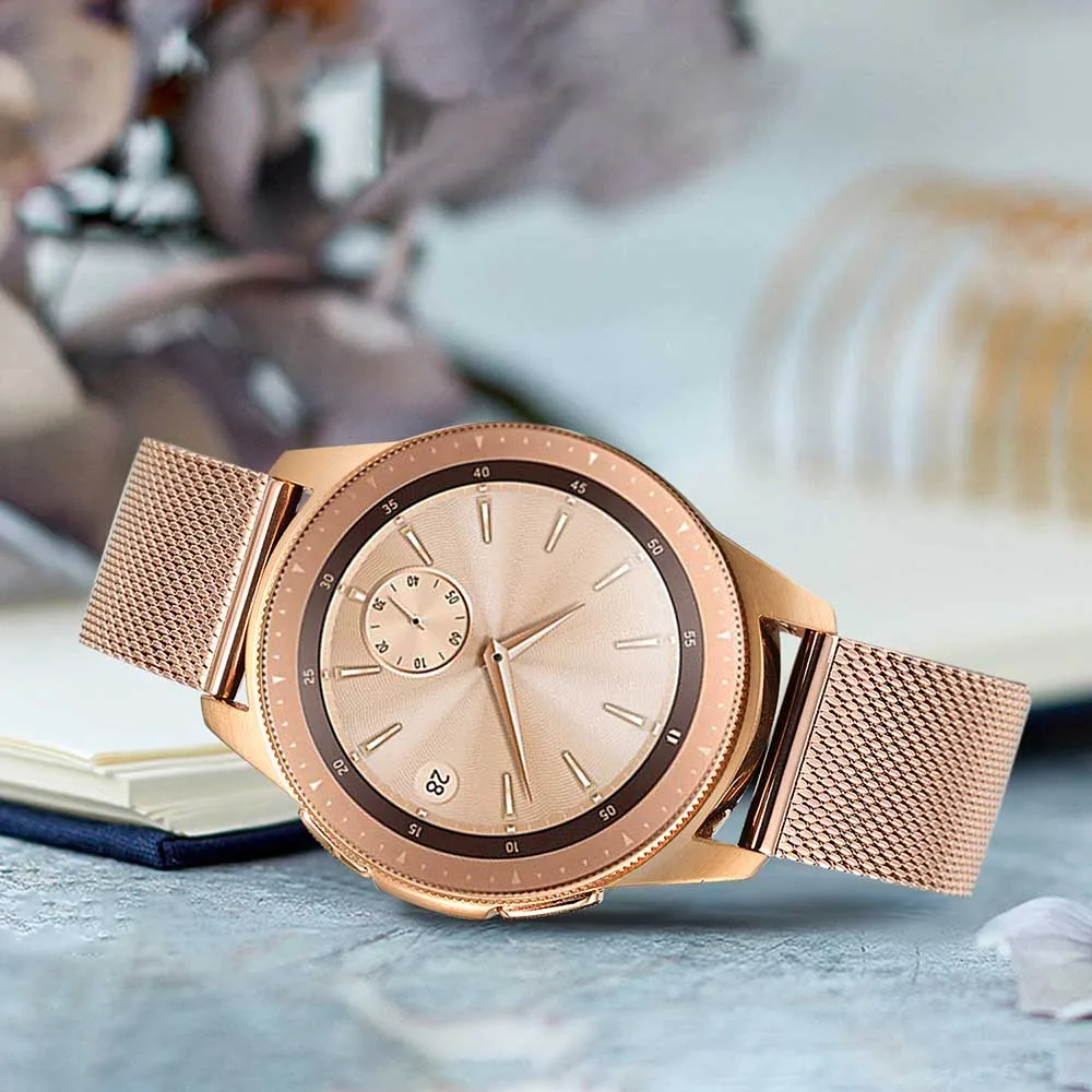 Миланский ремешок для часов 20 мм 22 мм для samsung Galaxy Watch 42 мм 46 мм Active 2 40 мм 44 мм быстросъемный сетчатый ремешок из нержавеющей стали