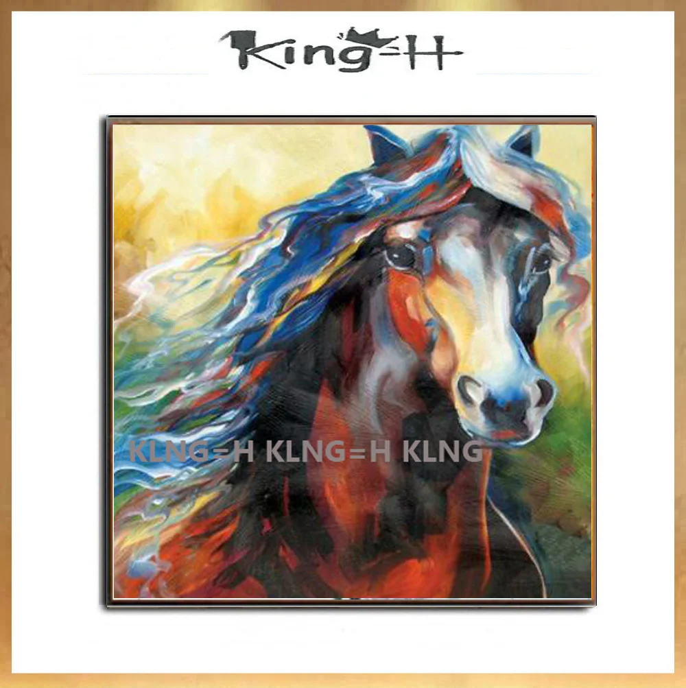 100% ручная роспись с животным картины бегущая лошадь Современная абстрактная