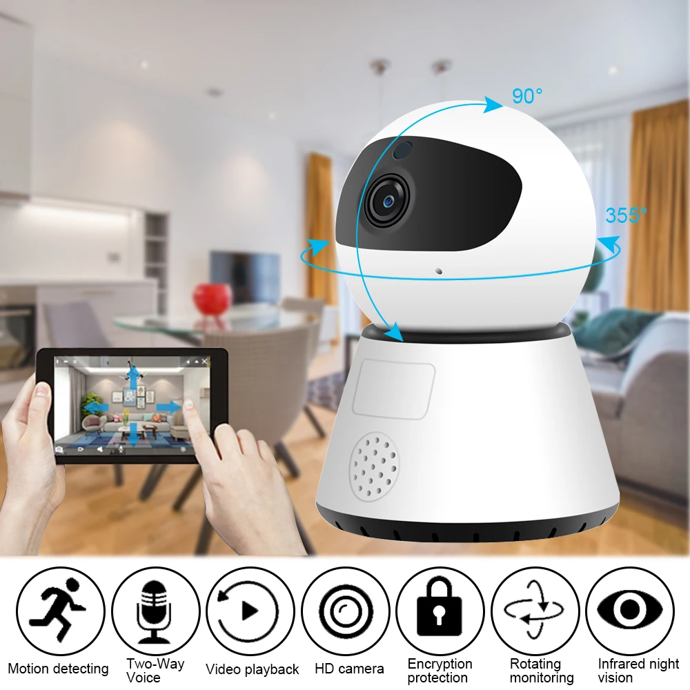 Беспроводная мини ip камера с функцией обнаружения движения инфракрасное ночное