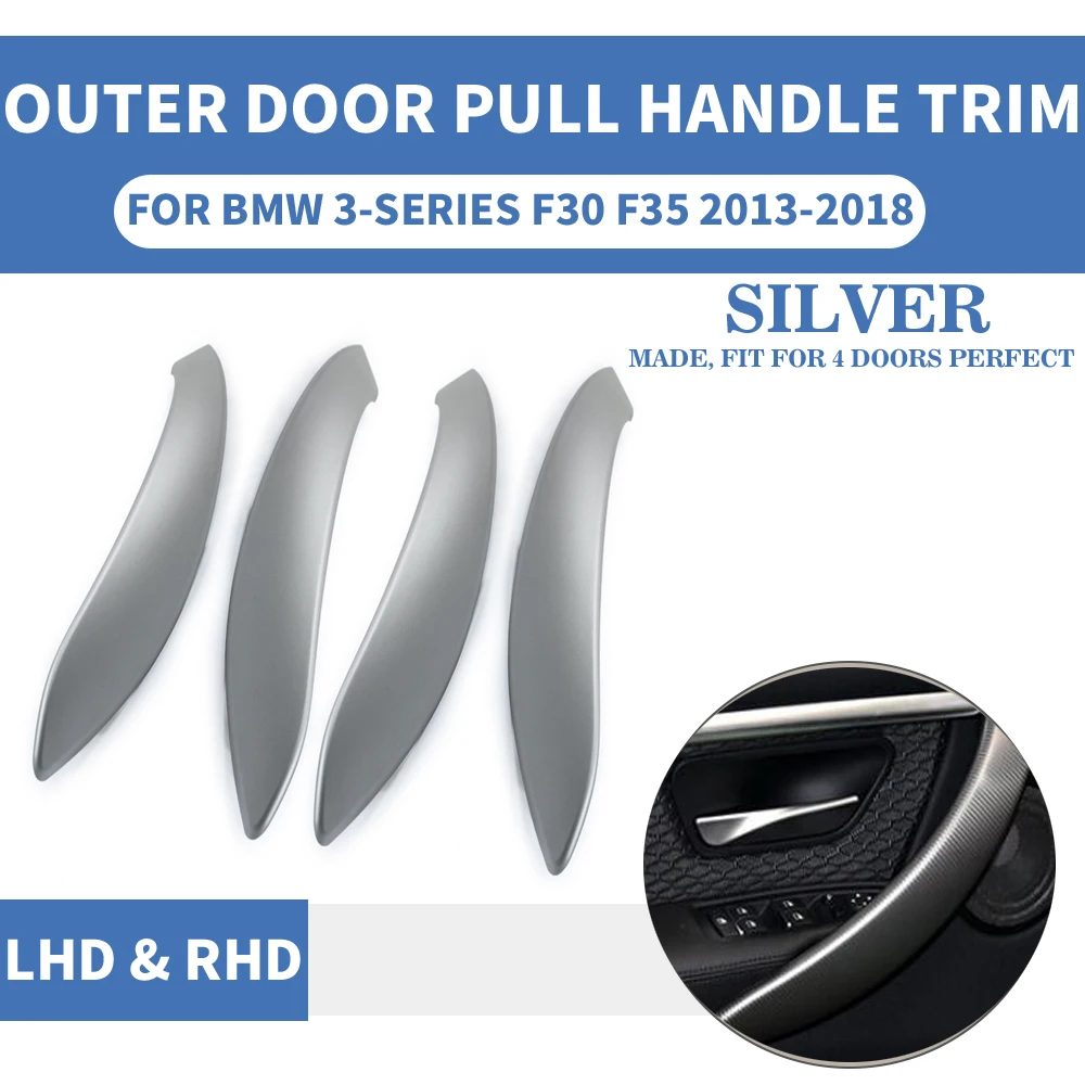 4 шт./компл. LHD RHD серебристая ручка для внутренней двери автомобиля наружная