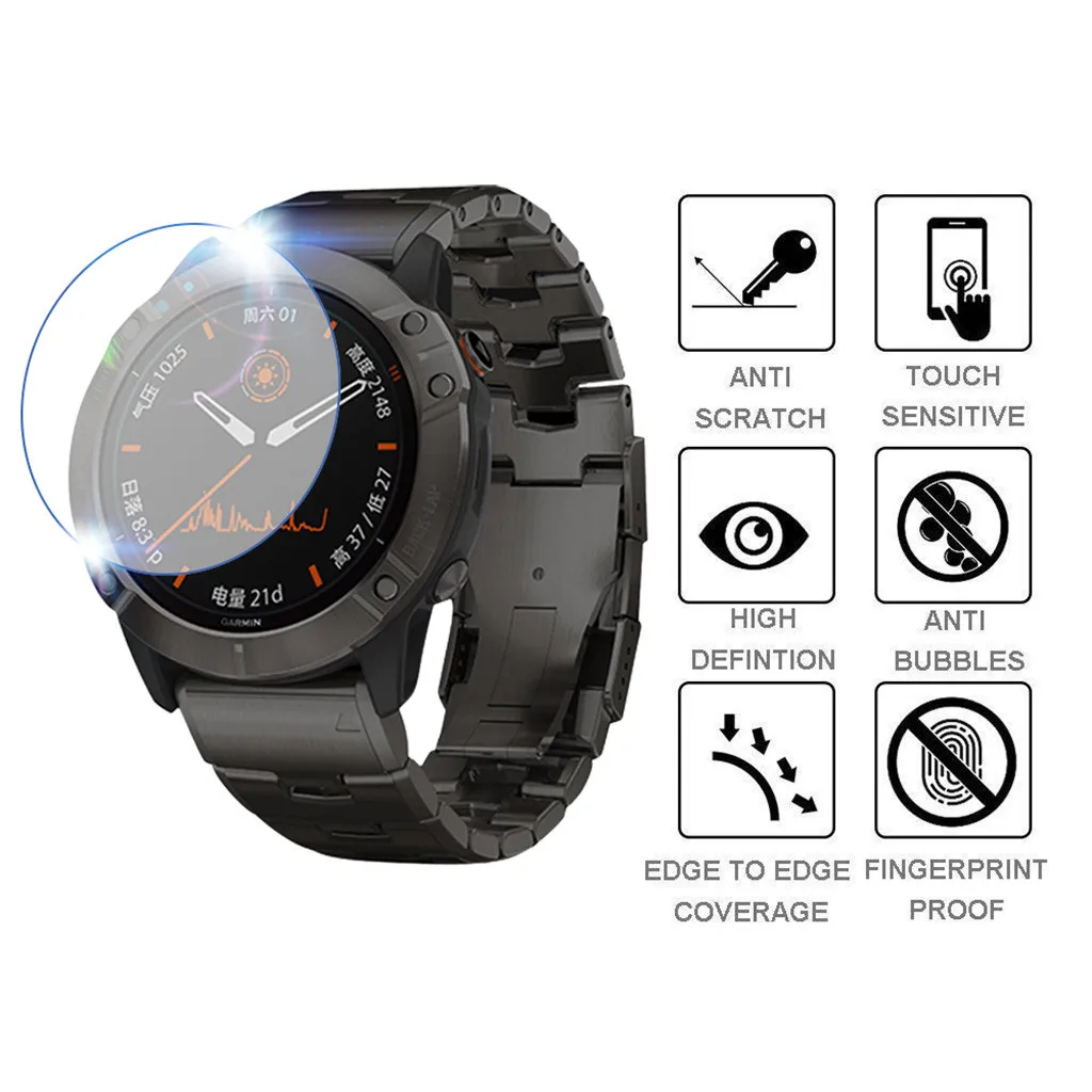 Ouhaobin 3 шт. пленка из закаленного стекла для GARMIN FENIX 6X Pro Смарт-часы Защитная экрана
