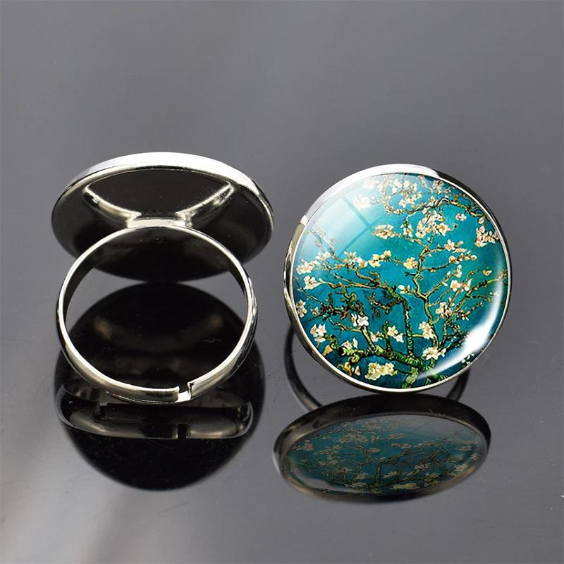 Модное регулируемое мужское женское кольцо Ван Гог арт подсолнухи Звездная ночь