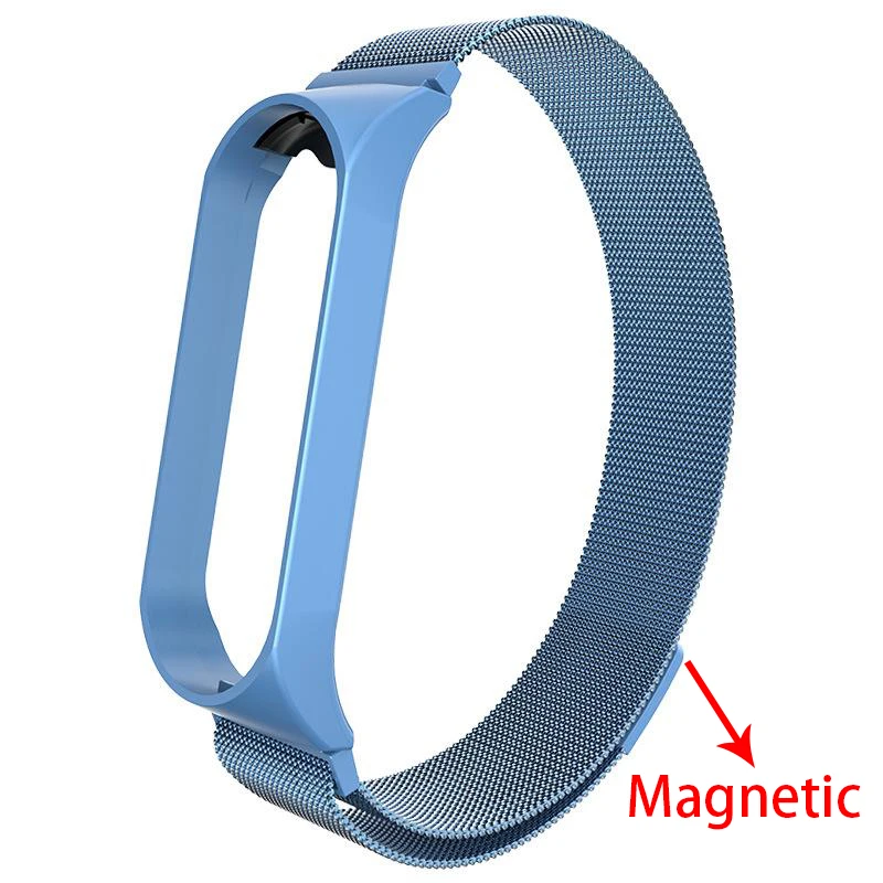8 Для mi Band 3 4 металлический браслет на запястье магнитный браслет из нержавеющей стали для Xiaomi mi Band 4 3 ремешок mi band 4 3 браслеты Pulseira - Цвет: 8