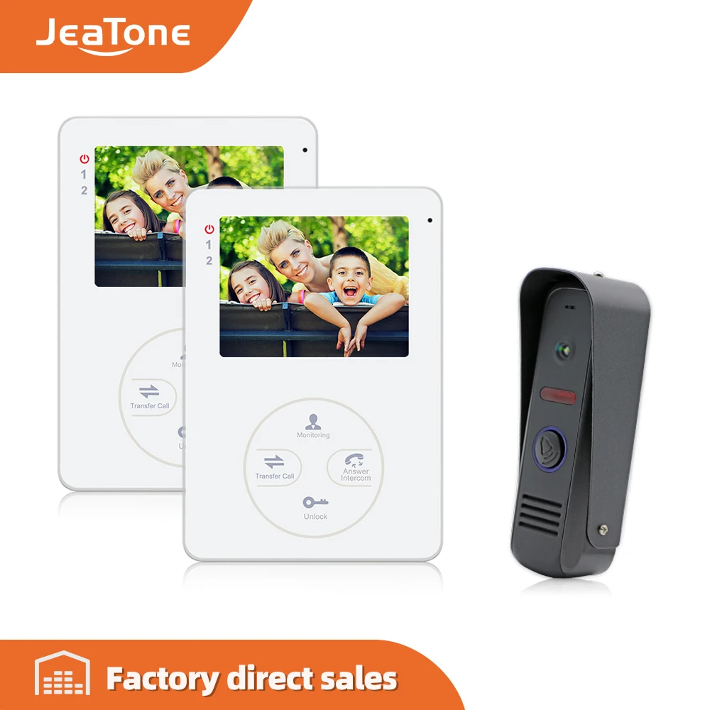 Видеодомофон Jeatone 4 дюймовый TFT ЖК дисплей видеодомофон домофон 1200TVL HD камера для