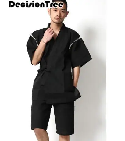 Японское кимоно yukata kimino haori кардиган мужской kimino халат для мужчин черный принт японский Топ haori японская одежда