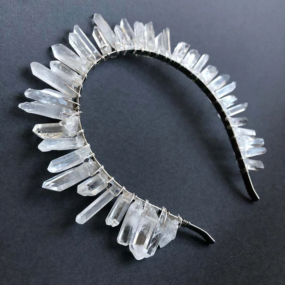 Моланс белый Естественный неправильной формы кристалл оголовье для невесты