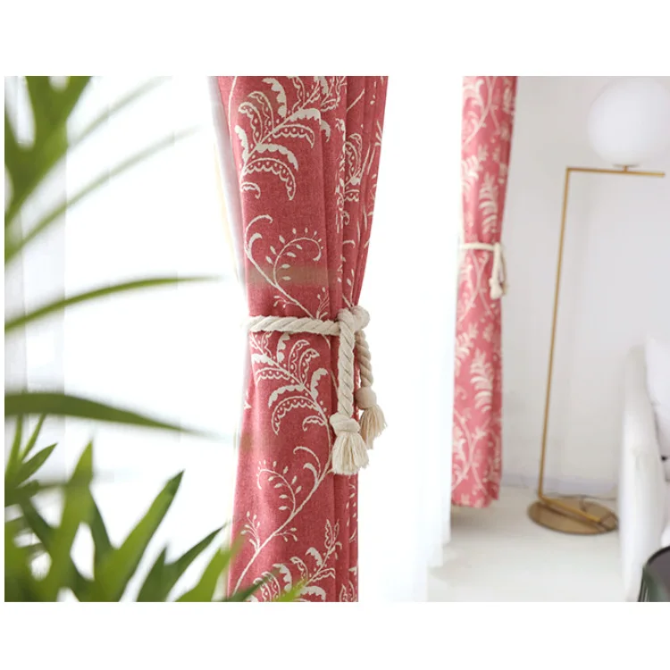

Prints Watercolor Printing American Chinese Retro Fresh Curtains Custom Curtains for Living Room Bedroom and Study