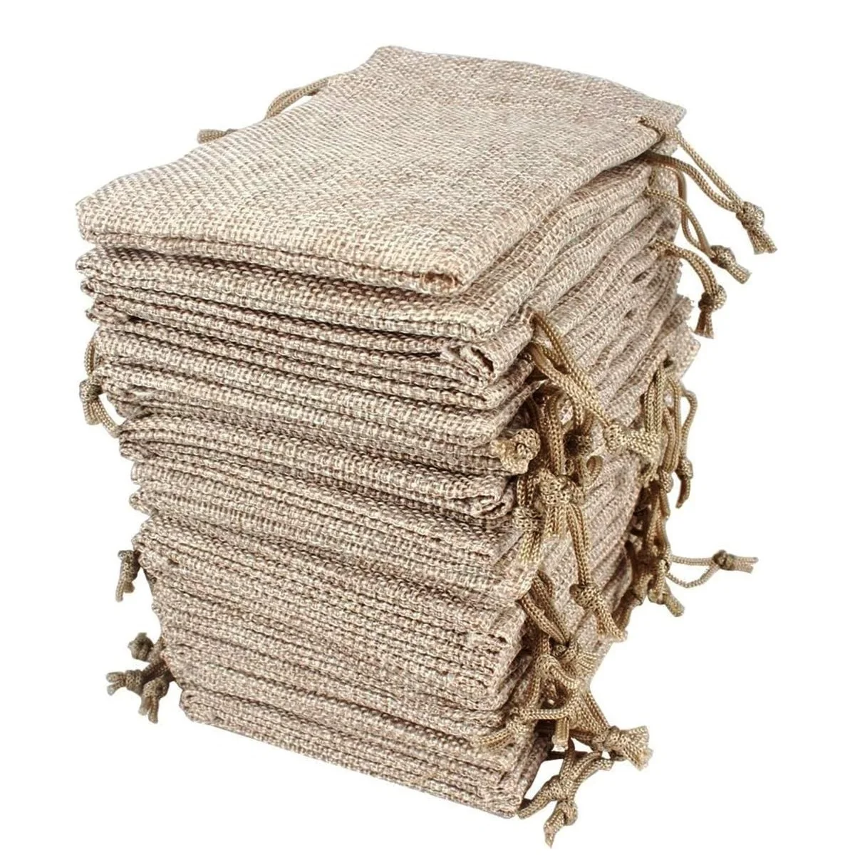 

50pcs 10X14CM Burlap Bags with Drawstring Gift Bags Jewelry Pouches Sacks for Wedding Party and DIY Craft