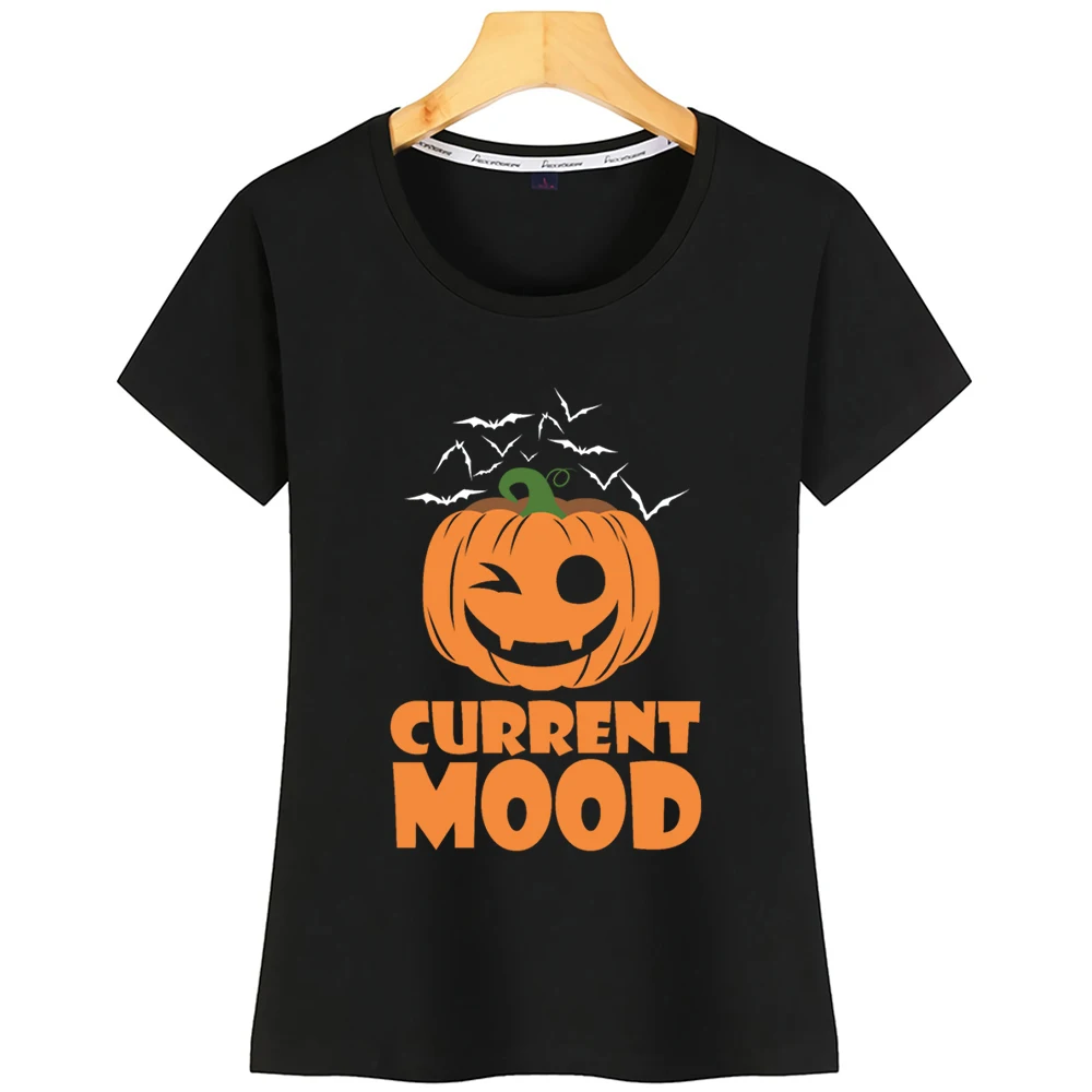 

Женская хлопковая Футболка с забавным рисунком тыквы