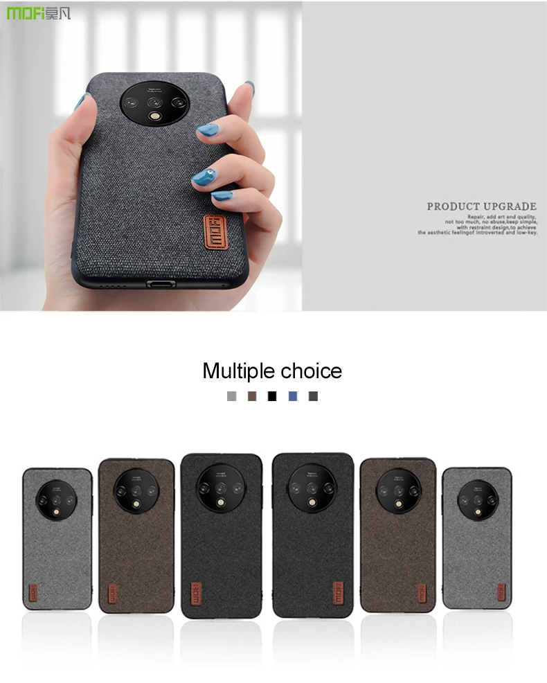 Для oneplus 7t чехол-накладка one plus 7t pro тканевый корпус Твердый coque MOFi 1+ 7t Силиконовый противоударный чехол-накладка