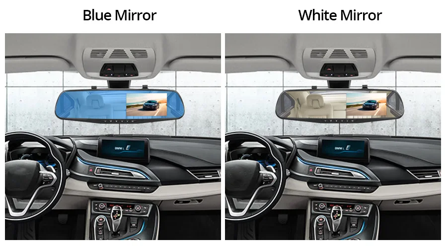 E-ACE Автомобильная Dvr камера FHD 1080P Dash Cam 4,3 дюймов зеркало заднего вида видео регистратор с камерой заднего вида видеокамера Авто Регистратор