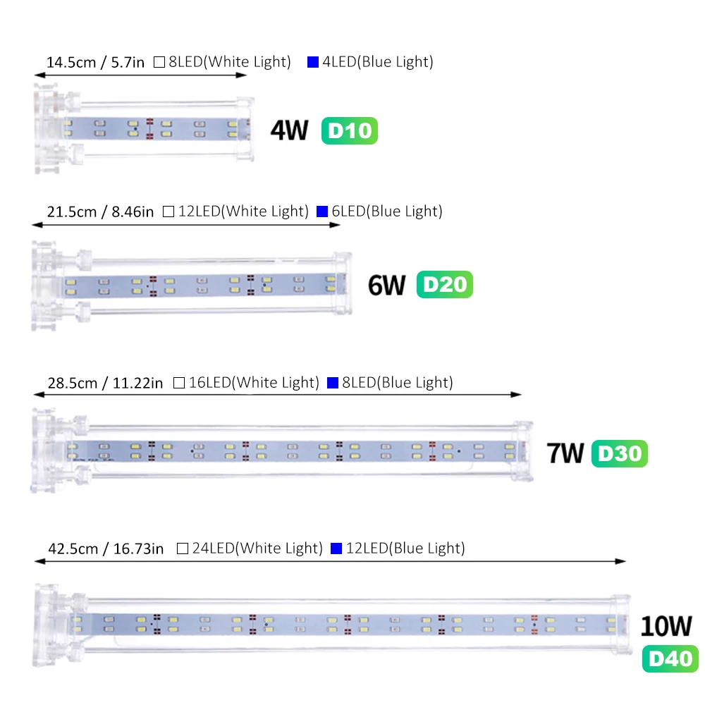 Светодиодный светильник для аквариума прищепка с кристаллами лампа растениями