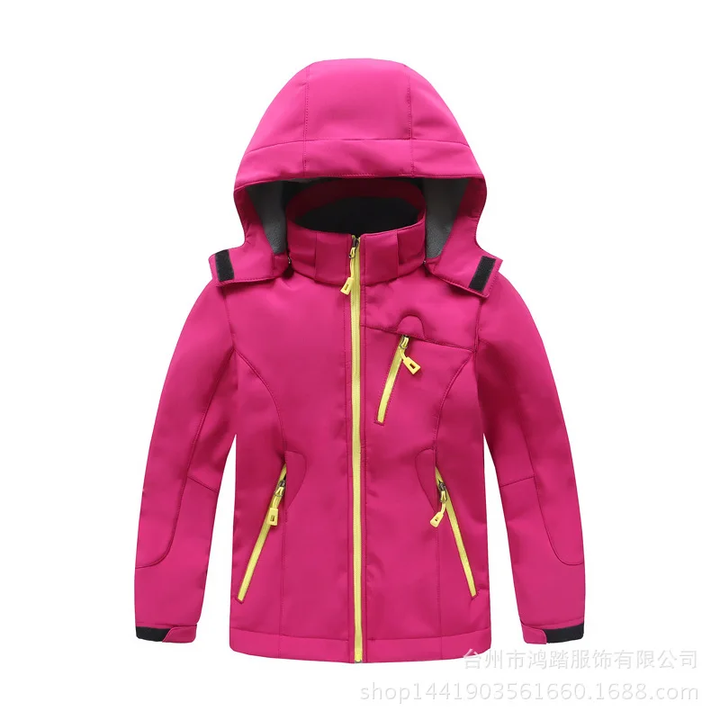 Детская мягкая куртка штормовка для мальчиков и девочек уличная теплая